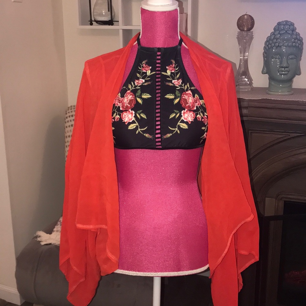 Bluette LF Sheer Lightweight Waterfall Cardigan